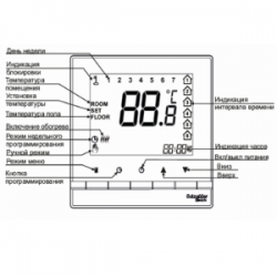 ATN000138 Термостат электронный для теплого пола в сборе с рамкой Белый - Atlas Design Schneider Electric