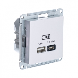 Розетка USB для быстрой зарядки Тип А С Жемчуг Атлас Дизайн Шнайдер Электрик (Систем Электрик) ATN000429