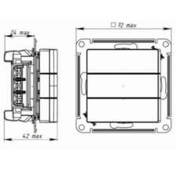 ATN001031 Выключатель трехклавишный Карбон - Atlas Design Schneider Electric