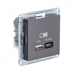 Розетка USB для быстрой зарядки Тип А С Мокко Атлас Дизайн Шнайдер Электрик (Систем Электрик) ATN000629