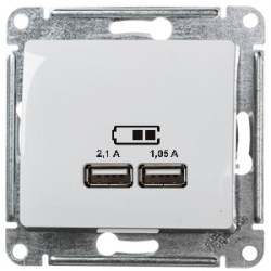 GSL000133 Розетка USB двойная Белая - Glossa Schneider Electric