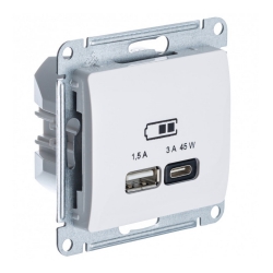 Розетка USB для быстрой зарядки Тип А С Бежевая Glossa Schneider Electric GSL000229