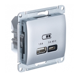 Розетка USB для быстрой зарядки Тип А С Алюминий Glossa Schneider Electric GSL000329