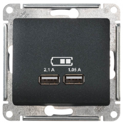GSL000733 Розетка USB двойная Антрацит - Glossa Schneider Electric
