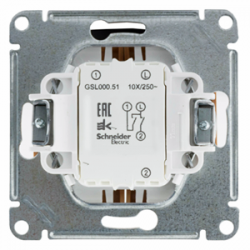 GSL000951 Выключатель двухклавишный Молочный - Glossa Schneider Electric