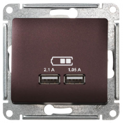 GSL001133 Розетка USB двойная Баклажановая - Glossa Schneider Electric