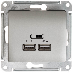 GSL001233 Розетка USB двойная Платина - Glossa Schneider Electric