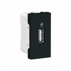 Розетка USB для зарядки 1А 1м Антрацит Unica Modular NU342854 Schneider Electric