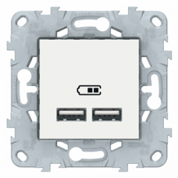 Розетка USB для зарядки 2,1 А Белая Unica New NU541818 Schneider Electric