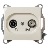GSL000298 Розетка TV-SAT проходная 4 дБ Бежевая - Glossa Schneider Electric