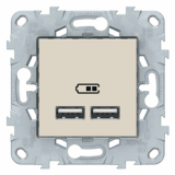 Розетка USB для зарядки 2,1 А Бежевая Unica New - Schneider Electric