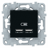 Розетка USB для зарядки 2,1 А Антрацит Unica New - Schneider Electric